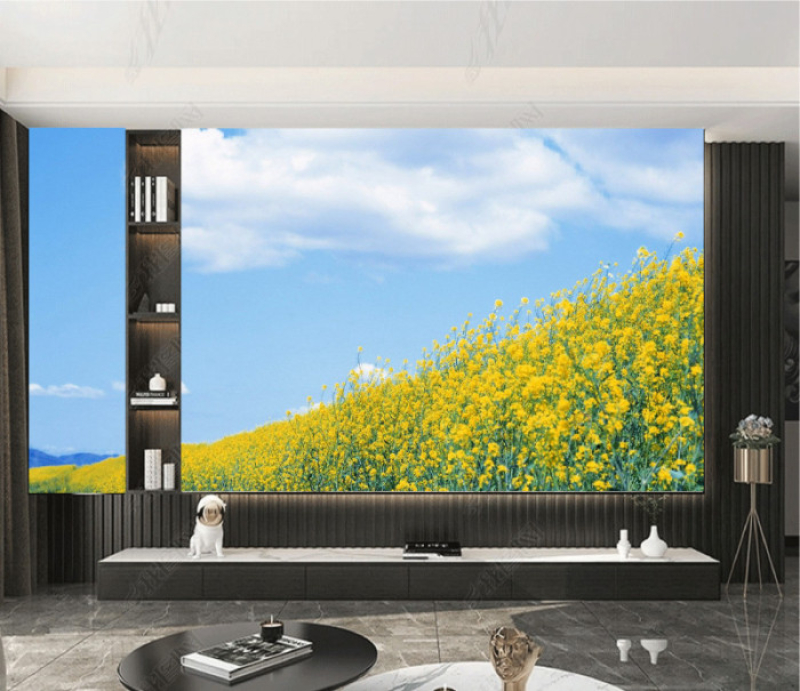 Tranh phong cảnh cánh đồng hoa vàng