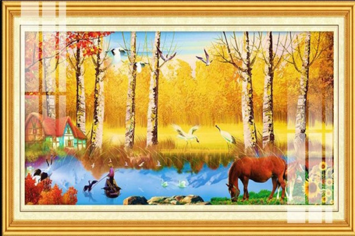 Tranh phong cảnh châu âu rừng vàng