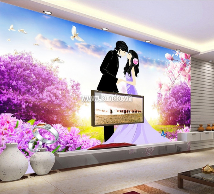 Giấy dán tường phòng cưới 4 loại giấy hợp túi tiền 8