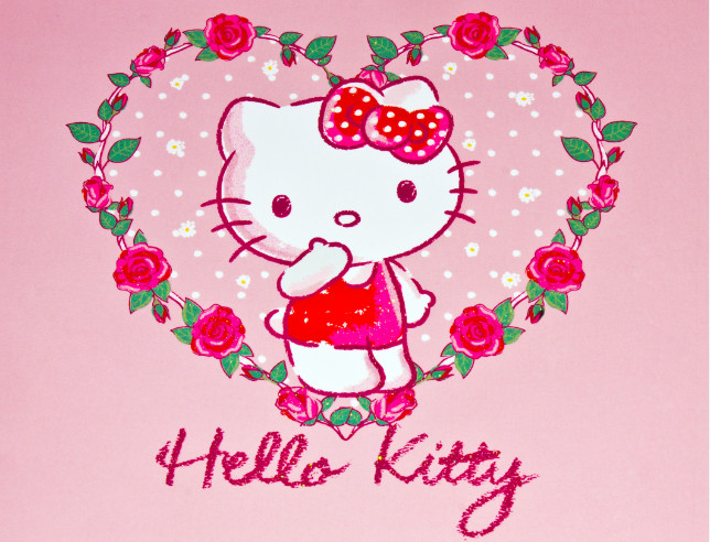 Tranh Kitty hồng
