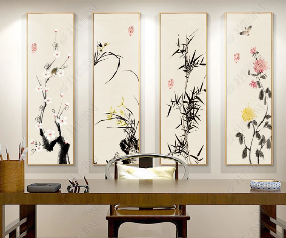 Tranh Mai,Lan,Trúc,Cúc