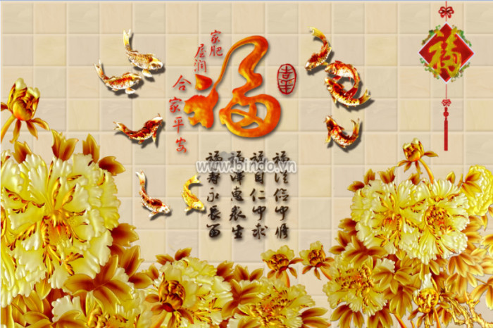 Tranh ngọc cúc đại đóa và cửu ngư