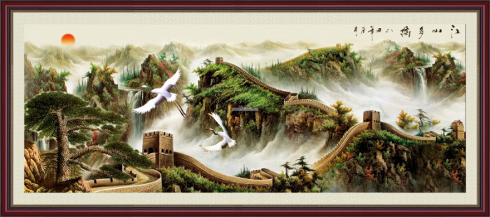 Tranh Vạn lý trường thành 2 (đôi hạc)
