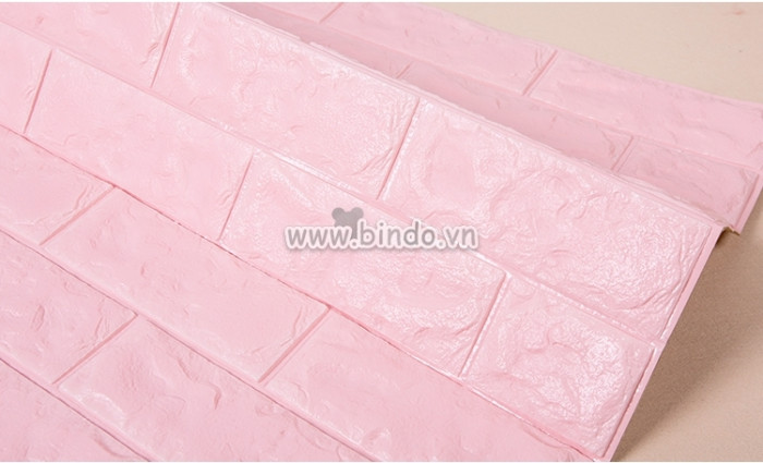 Xốp dán tường màu hồng phấn