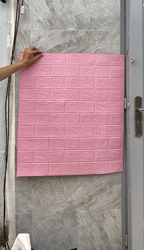 Xốp dán tường màu hồng phấn