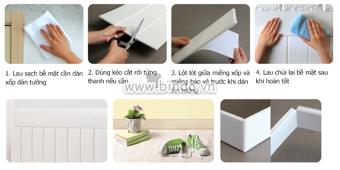 Xốp giả gỗ hàn quốc chân tường Ivory (100x12)