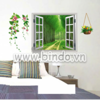 Decal dán tường Khung cửa sổ 3D 2