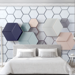 Tranh họa tiết 3D lập thể lục giác 1 Tranh họa tiết 3D lập thể lục giác 1