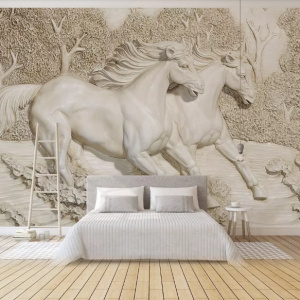 Tranh song mã bạch ngọc Tranh song mã bạch ngọc