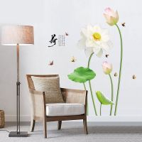 Decal dán tường Hoa sen trắng