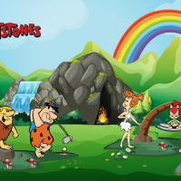 Tranh dán tường gia đình FlintsTones