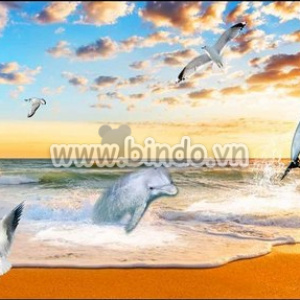 Tranh cá heo và đại dương 3D