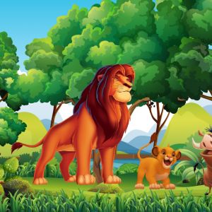 Tranh 3D vua sư tử và những người bạn (Lion King) số 2 Tranh 3D vua sư tử và những người bạn (Lion King) số 2