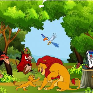 Tranh 3D vua sư tử và những người bạn (Lion King) số 3 Tranh 3D vua sư tử và những người bạn (Lion King) số 3