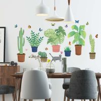 Decal dán tường 7 chậu cây xanh