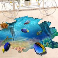 Decal dán tường Cá đại dương 3D
