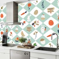 Decal dán tường Dán bếp thú và hoa