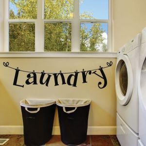 Decal chữ laundry dán tường, máy giặt