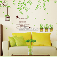 Decal dán tường Giàn cây chim non