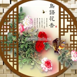 Khung cửa hoa hồng và chim én