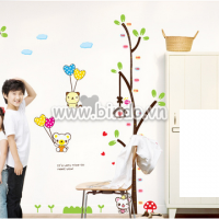 Decal dán tường Thước đo hình cây