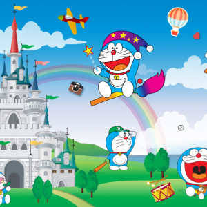 Tranh hoạt hình Doraemon và lâu đài