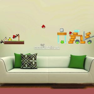 Decal dán tường Decal dán angry birds 2, có sẵn keo, phòng bé, giá rẻ tại TPHCM