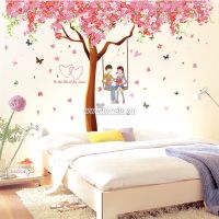 Decal dán tường Cây hồng tình yêu