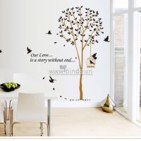 Decal dán tường Cây và chim