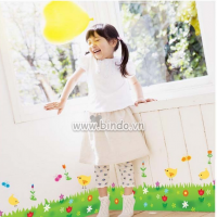 Decal dán tường Chân tường gà con