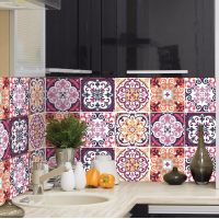 Decal dán tường Gạch sắc màu 2