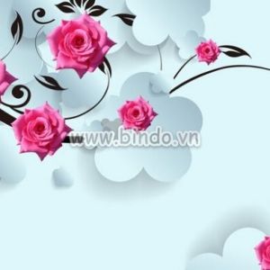 Tranh dán tường Hoa hồng 3D