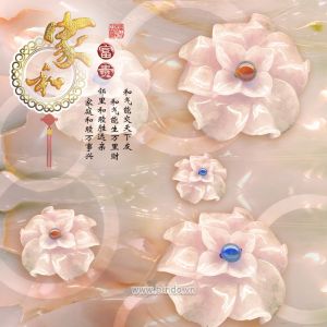 Tranh dán tường Hoa mẫu đơn (khổ dọc)