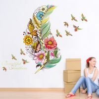Decal dán tường Hoa và chim