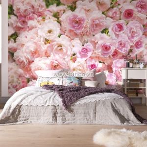Tranh Hoa hồng khổ lớn dán tường quán, phòng khách ngủ đẹp