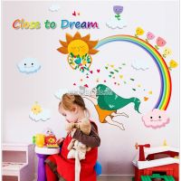 Decal dán tường Cầu vòng sắc màu