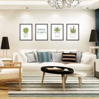 Decal dán tường Cây hoa xương rồng