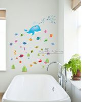 Decal dán tường Đàn cá sắc màu 4