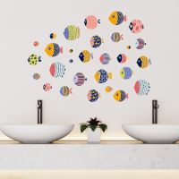 Decal dán tường Đàn cá sắc màu 7
