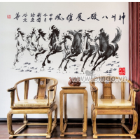 Decal dán tường Đàn ngựa trắng đen