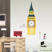 Decal dán tường Đồng hồ tháp vàng