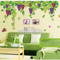 Decal dán tường Giàn nho tím