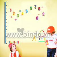Decal dán tường Thước đo chữ số