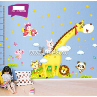 Decal dán tường Thước đo Hươu to