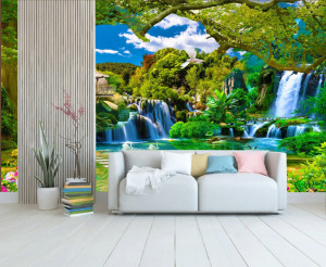 Tranh thủy mặc ,sơn thủy bóng cây xanh bên đường Tranh thủy mặc ,sơn thủy bóng cây xanh bên đường