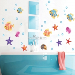 Decal dán tường Đàn cá xinh