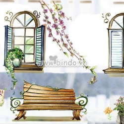Decal dán tường Cửa sổ cổ tích