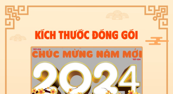 Decal chữ chúc mừng năm mới số 2024 hoa mai