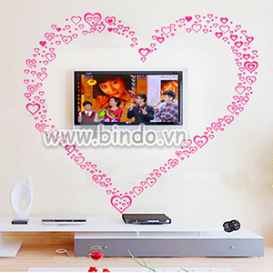 Decal dán tường Decal hình trái tim dán tường, dán tủ, dán ly, laptop đẹp giá rẻ TPHCM