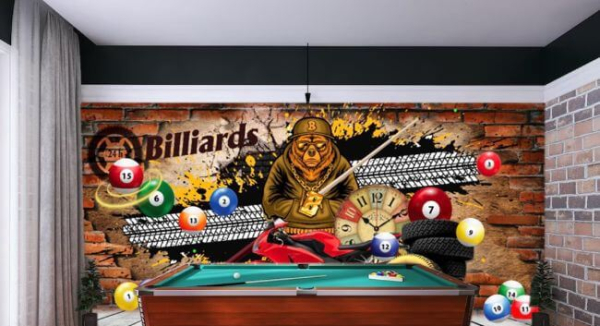 Tranh quán bida hình gấu siêu ngầu